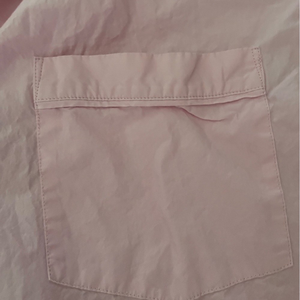 SKIMS Cotton Poplin Button Up Shirt Collared Baby Pink Oversized Sleep Size M - Picture 3 of 10